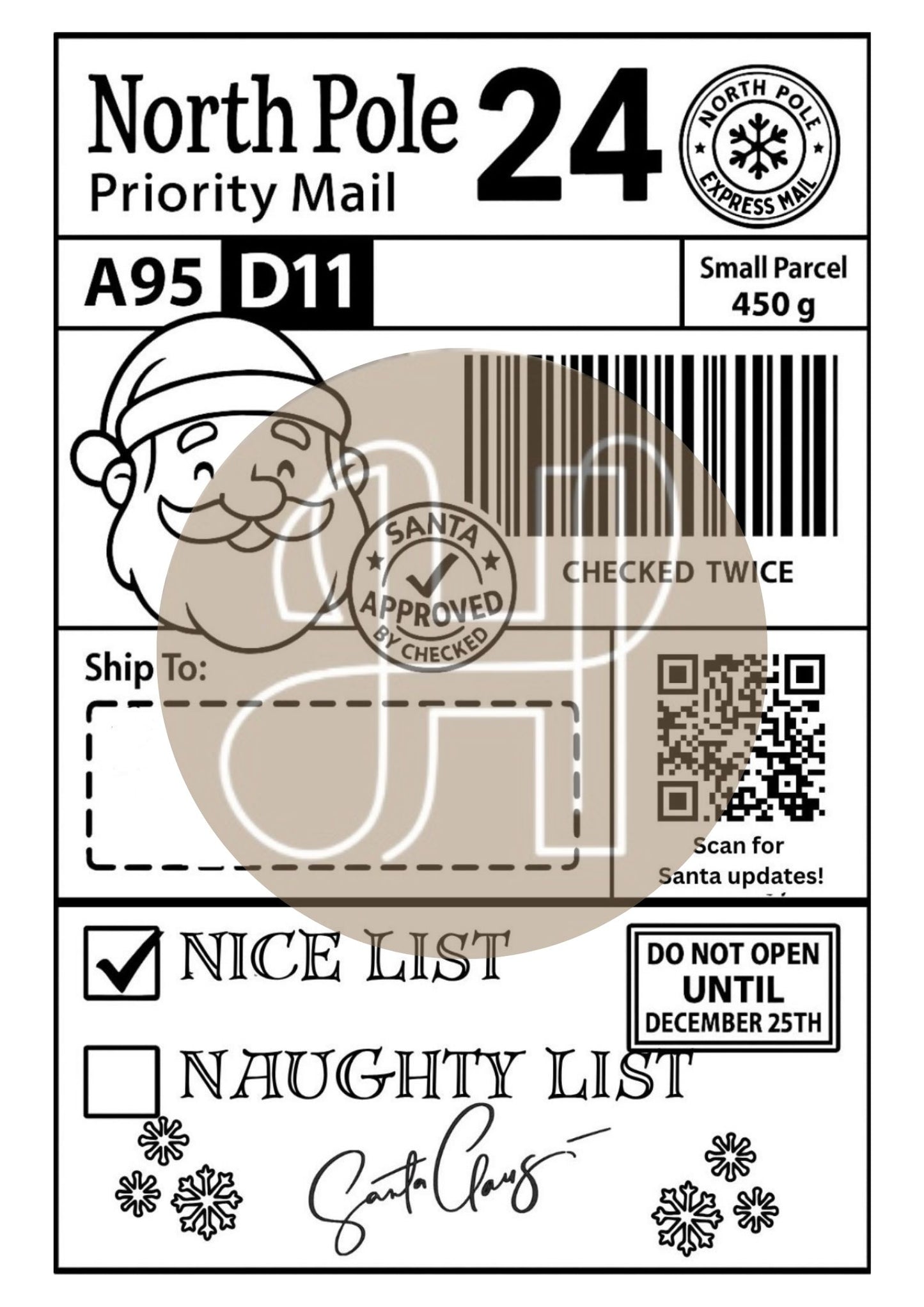 CHRISTMAS PRESENT LABELS - 10pc