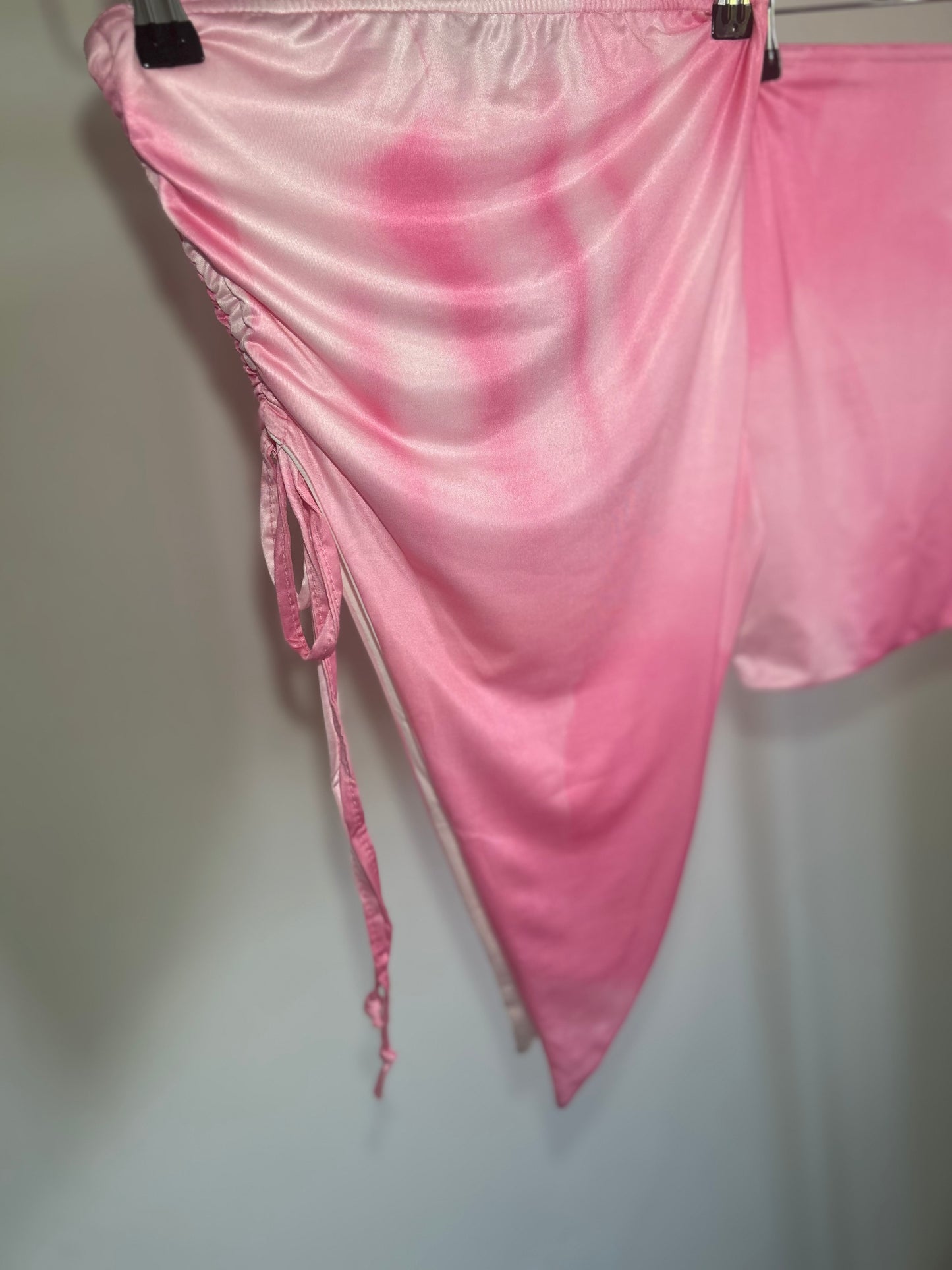 SLINKY BANDEAU RUCHED TOP AND SKIRT CO-OR